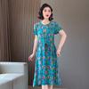 Sommer Frau Elegantes Kleid Neue Casual Kurzarm Koreanischen Stil Kleidung Frauen Vintage Print Langes Kleid