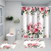 4 Piece Bathroom Decor Set With 70.8 Inch Shower Curtain Rug And Toilet Lid Cover