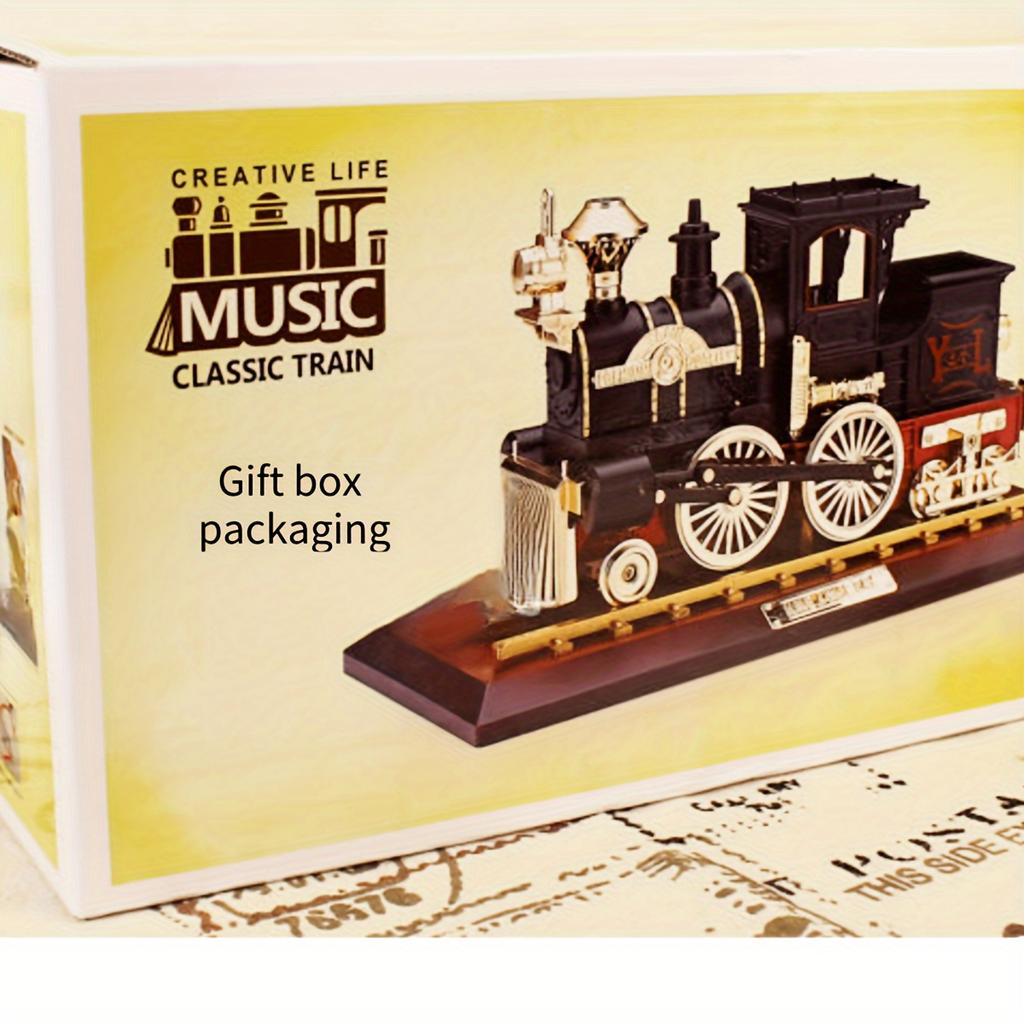 1pc Vintage Nostalgic Train Music Box, Creative Train Head Ornament, Birthday Gift, For Home Room Living Room Office Decor