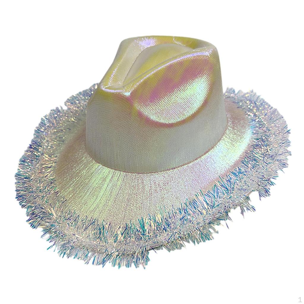 Cowboy Hat, Glitter Cowgirl Hats, Dress Up Decorative Breathable Headwear Sun Hat Jazz for