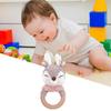 Montessori Babyrassel aus Holz, Lernspielzeug, Feinmotorik-Lern-Geschenk, Baby-Greifspielzeug, gehäkelte Babyrassel, Holzrassel