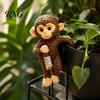 Unique Gift for Monkey Lovers Planter Hanging Statue, Resin Plant Pot Hugger, Decoration Cute Miniature Figurine Flower Edge Outdoor Animal Ornament