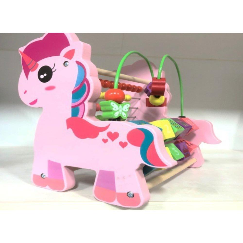 

Wooden children s early education educational beads around the piano toy multi-functional primary color deer beaded calculation frame building block