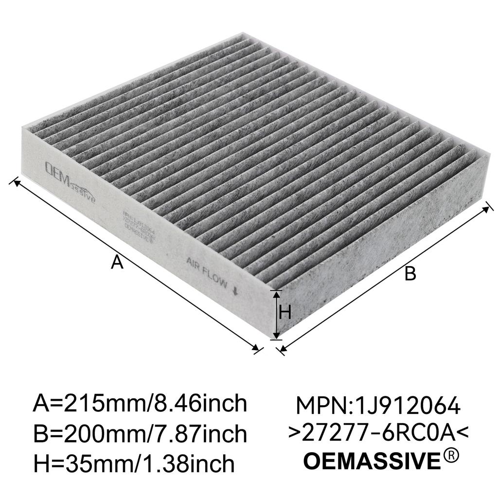 Car Activated Carbon Pollen Cabin Air Filter 27277-6RC0A 27277-6RF0A For Nissan Rogue X-Trail T33 Qashqai MK3 J12 Pathfinder R53