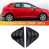 For Seat Ibiza 2008 2009 2010 2011 2012 Car Rear Louver Window Side Shutter Cover Trim Sticker Vent Scoop ABS Carbon Fiber ABS