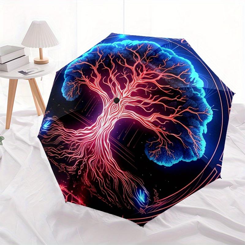 "Enchanted Tree of Life Wall Art: Mystical Decor for Your Space"Umbrella, Portable 3-Fold Compact Umbrella for Men & Women ES62
