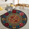 Vintage Rose Runder Teppich, Teppich für Wohnzimmer Schlafzimmer Sofa Spielzimmer Dekor, Rutschfeste Bodenmatte109