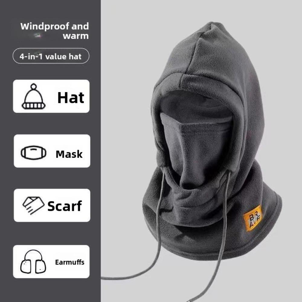 **Winter Warm Hat with Face Mask Men Women Ear Protection Neck Gaiter Windproof Cycling Cold-Proof Balaclava Cap**