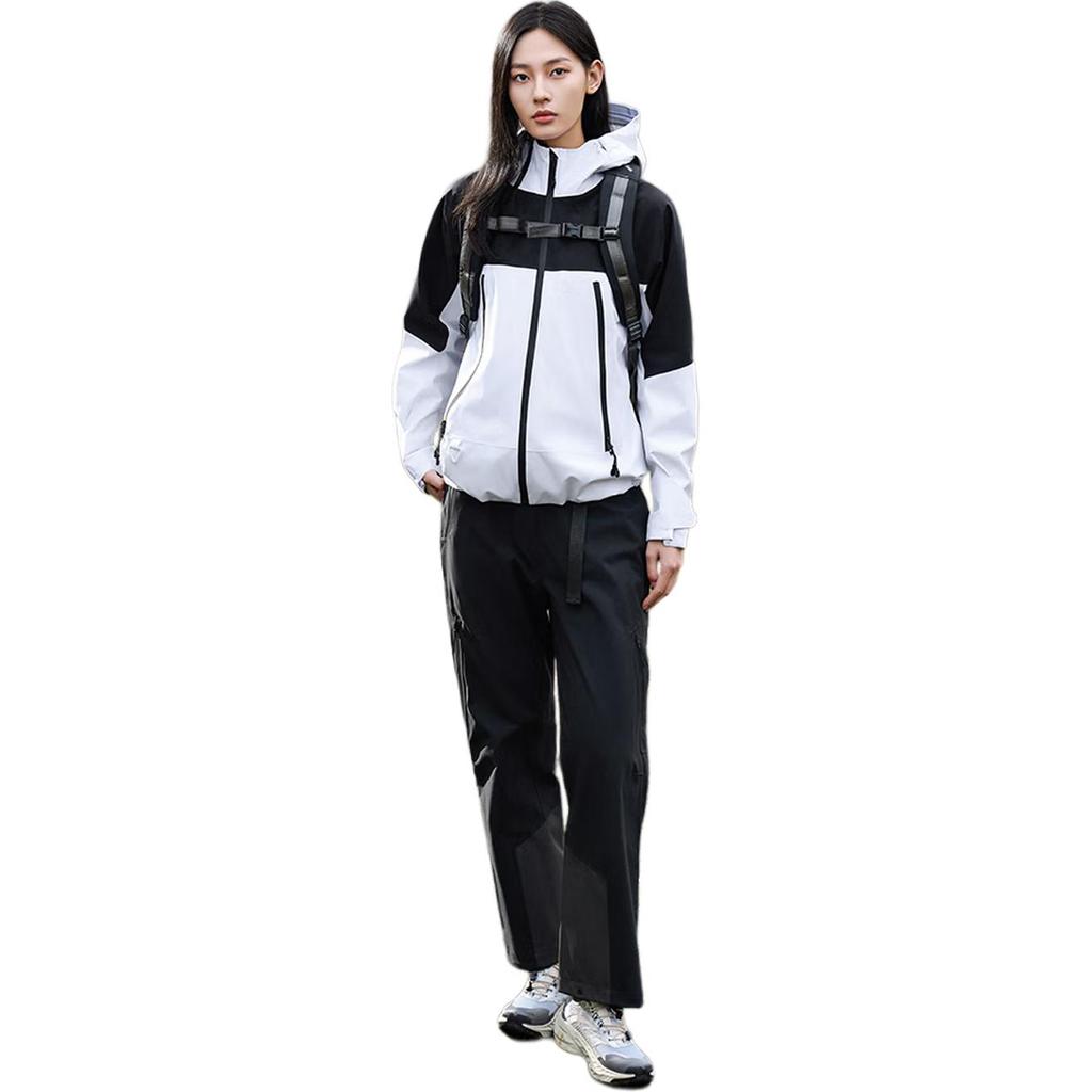 Anta Giacca a Guscio Rigido Antivento Impermeabile con Cappuccio e Zip a Blocchi di Colore, Serie Outdoor China National Geography, Comoda, Casual, Semplice 162516606-1