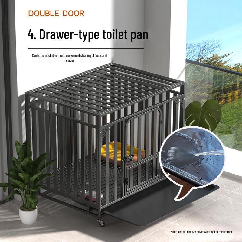 Extra Thick Dog Cage with Toilet for Large Breeds: Golden Retriever, Samoyed, Border Collie, Labrador