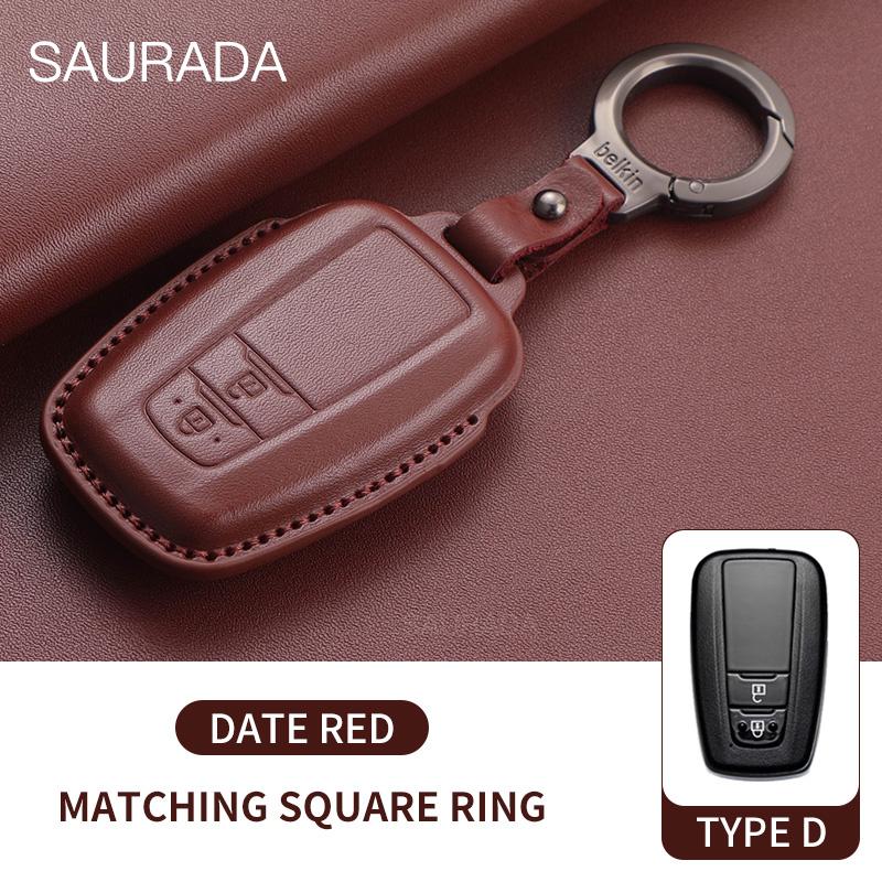 Genuine leather Car Key Case Fob For S5 Prius Camry Corolla C-HR RAV4 Land Cruiser 200 Prado Yaris Protector Accessories JH5