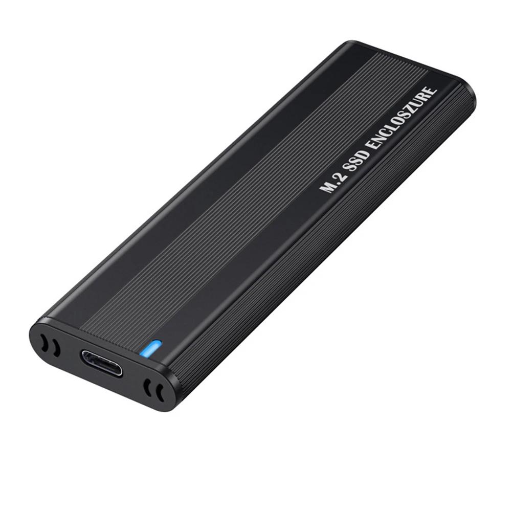 Caixa SSD NVMe M.2 de protocolo duplo 10 Gbps M.2 NVMe SSD Adaptador de gabinete Ferramenta grátis para SSD M.2 2230/2242/2260/2280