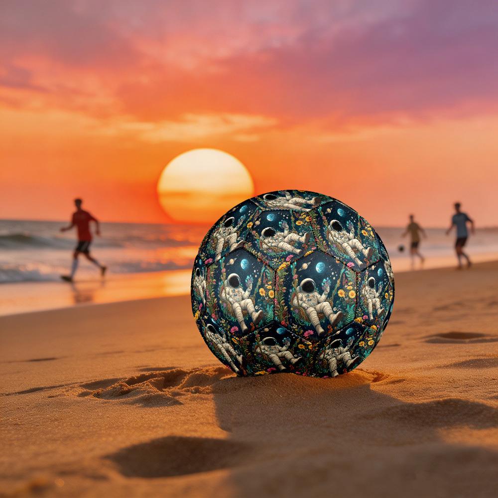 1pc Space Garden Adventure Theme Soccer Ball Football, Size 5, Lightweight PVC, Outdoor Training Soccer Ball,Sports Gift t61443