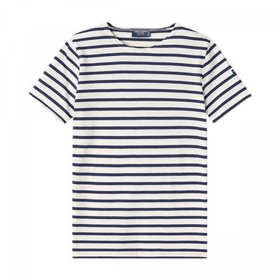 SainT James Kinder T-Shirt Modernes Streifenmuster 2068 Ecru Marine