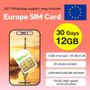 UK SIM Card 30Days 30GB / Europe SIM Card 30Days 12GB, Unlimited Local Calls and SMS, Applicable To 72 Countries, Support 4G/5G Operating Networks,