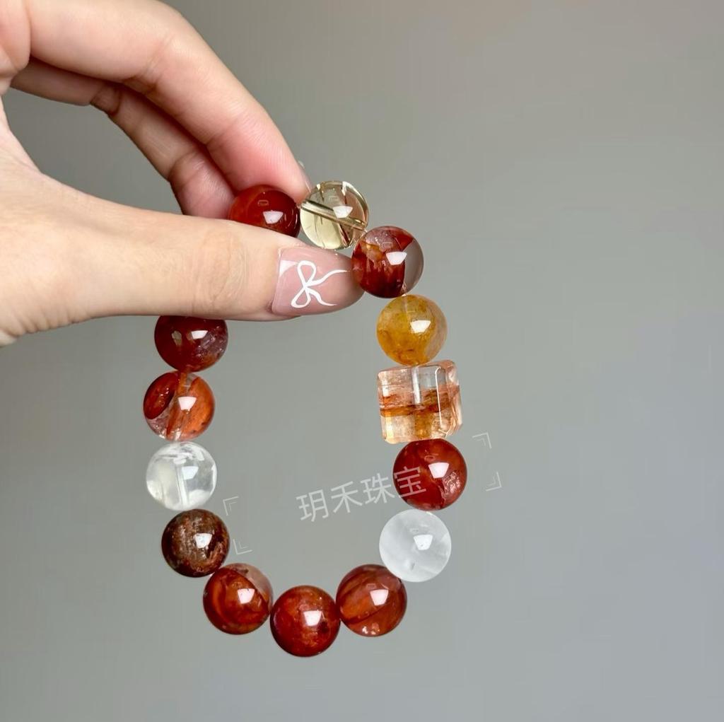 Autumn Essential: Vibrant Red Crystal Glue Flower for a Mature Look