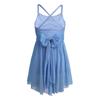 Lyrical Girls Ballroom Kids Cosplay Fancy Gymnastics Bowknot Backless Dress Ballet Dance Leotard Glittery Skirts