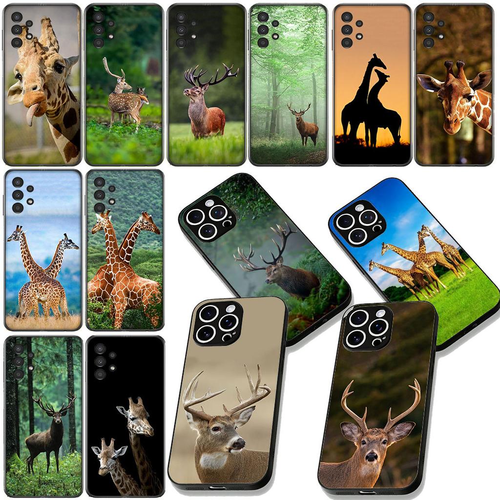 Deer Hunting Buck Giraffe Phone Case for OPPO A40 A60 A80 A38 A18 A17 A16 A78 A79 A54 A25 A57 4G 5G Protective Cover