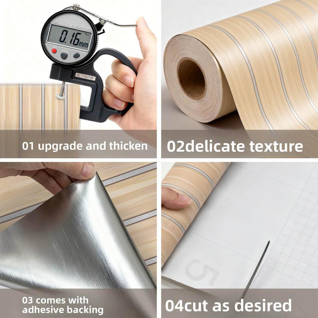 Self Adhesive Grille Wallpaper3D Fluted Wall Panel Sticker, Peel and Stick PVC Wallpaper for Living Room TV Background, Bedroom Wall Decor