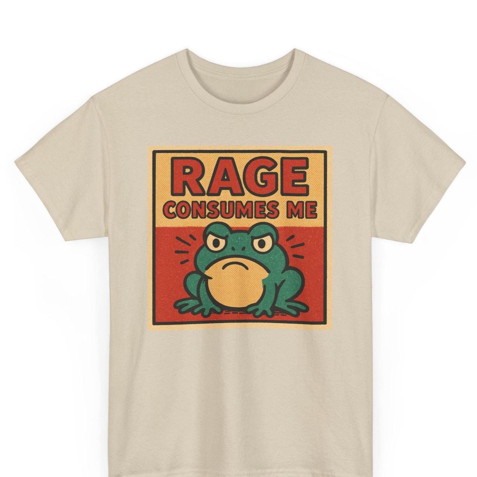 Rage Frog T-Shirt: Funny Retro Meme Graphic Tee 4XL