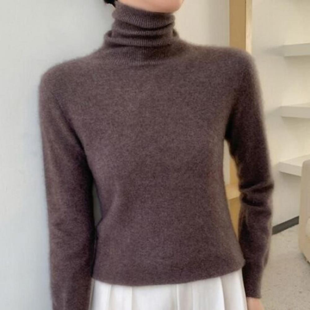 Navava Daily Soft Warm Plain Turtleneck Long Sleeve Knit Top Nk3509