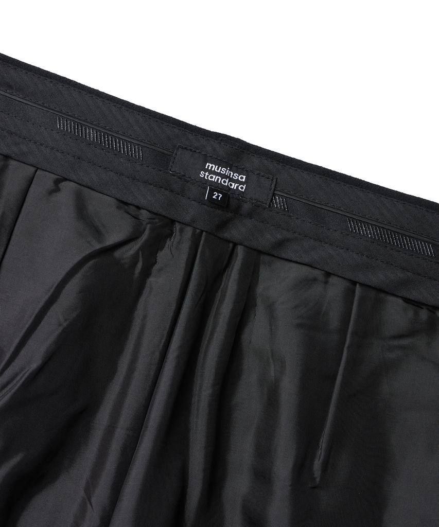 MUSINSA STANDARD WOMAN Women'S Wool Flannel Loose Tapered Slacks [Black]