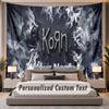 Custom Name Text Tapestry Korn Personalized Polyester Wall Tapestry For Bedroom And Room