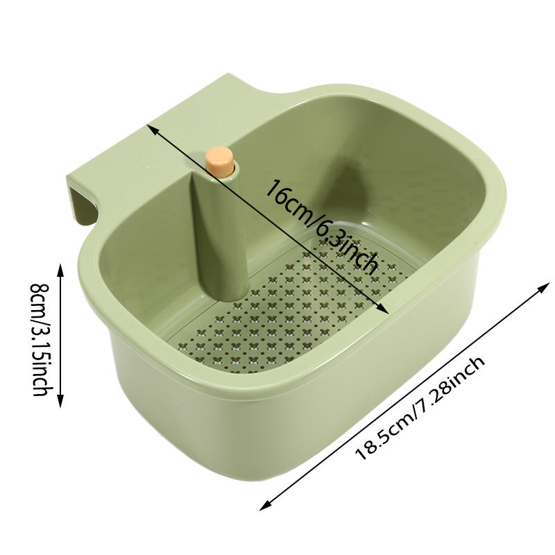 Multifunctional Drainage Bowl Leak-Proof Filter Basket Household Accessories 2-in-1 Sink Filter Basket with Press Opening Rod