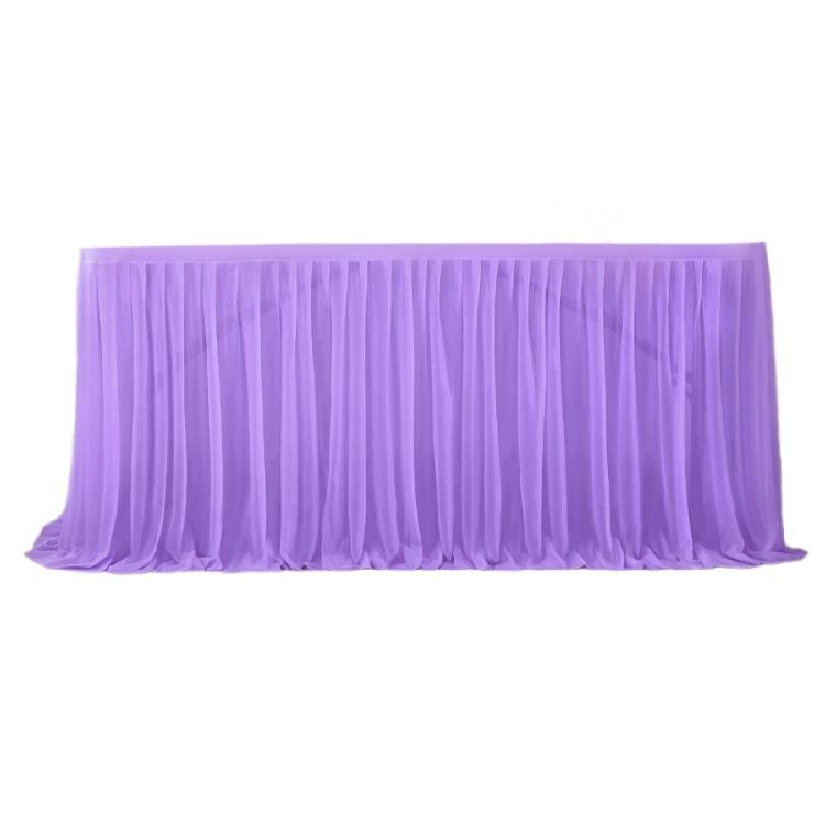 Delicate Pearls Tulle Table Skirt For Weddings Easy Assembly Table Drape Decorative Table Cloth for Formal Occasion Setup