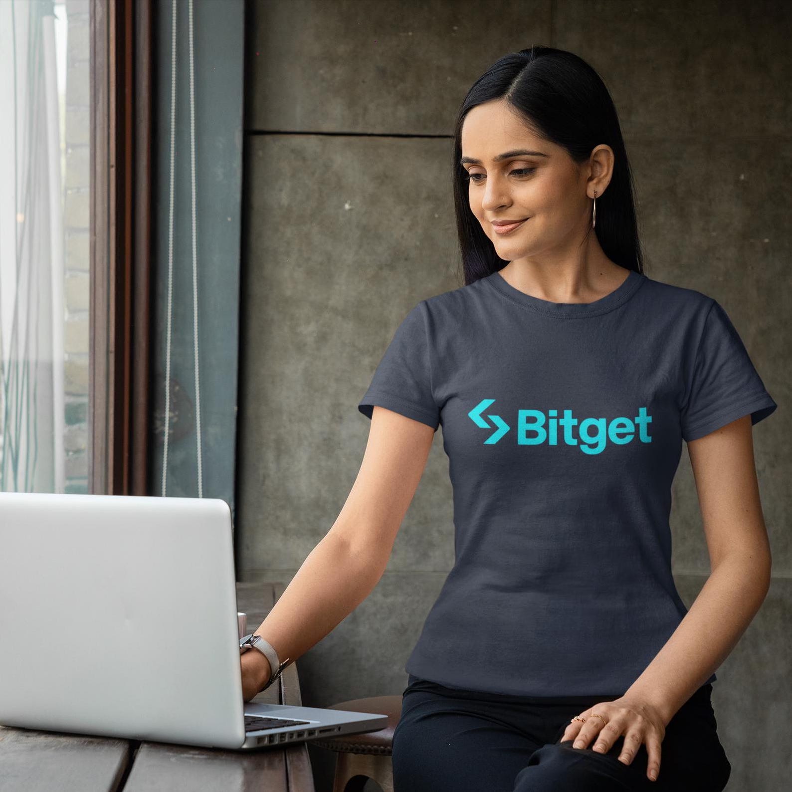 Bitget Crypto Token T-Shirt - Unisex Cotton Blockchain Tee - Cryptocurrency Gift L