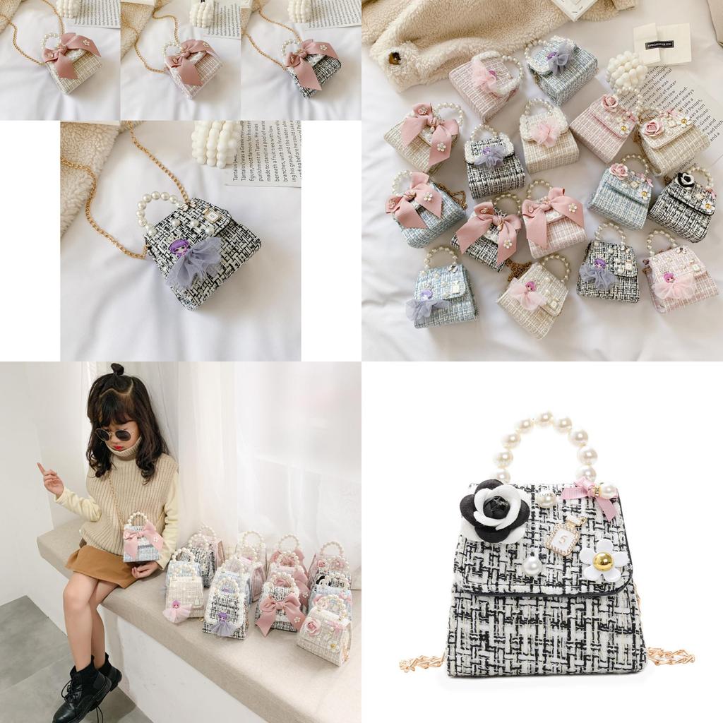 Stylish Mini Girls Crossbody Bag Adorable Pearl Princess Accessory Fashion Design For Kids