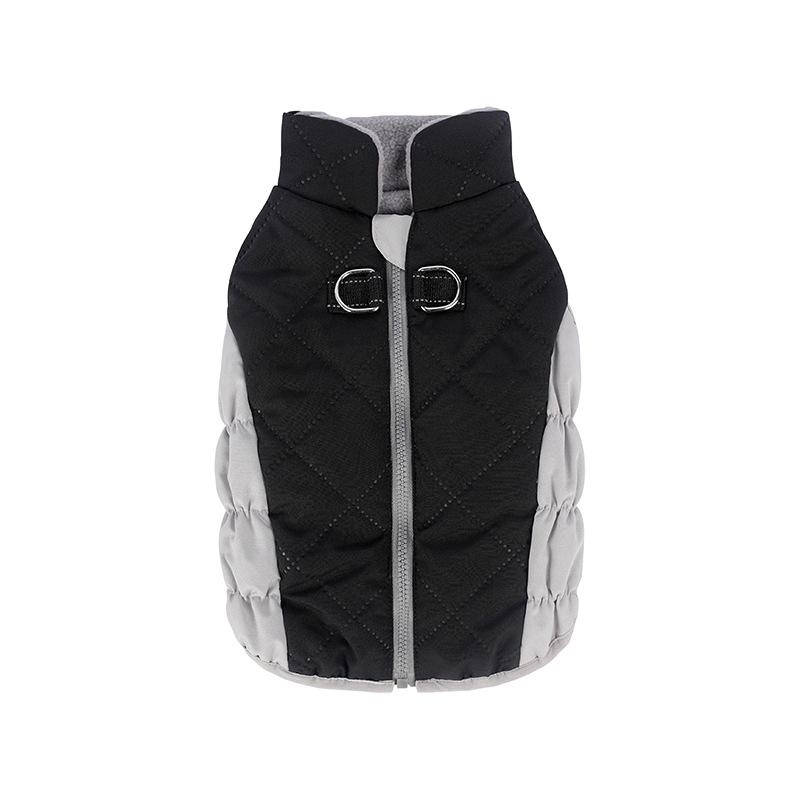 

Thickened pet cotton-padded clothes keep warm and cold-proof dog cotton clothes waterproof cotton vest velvet sleeveless traction S