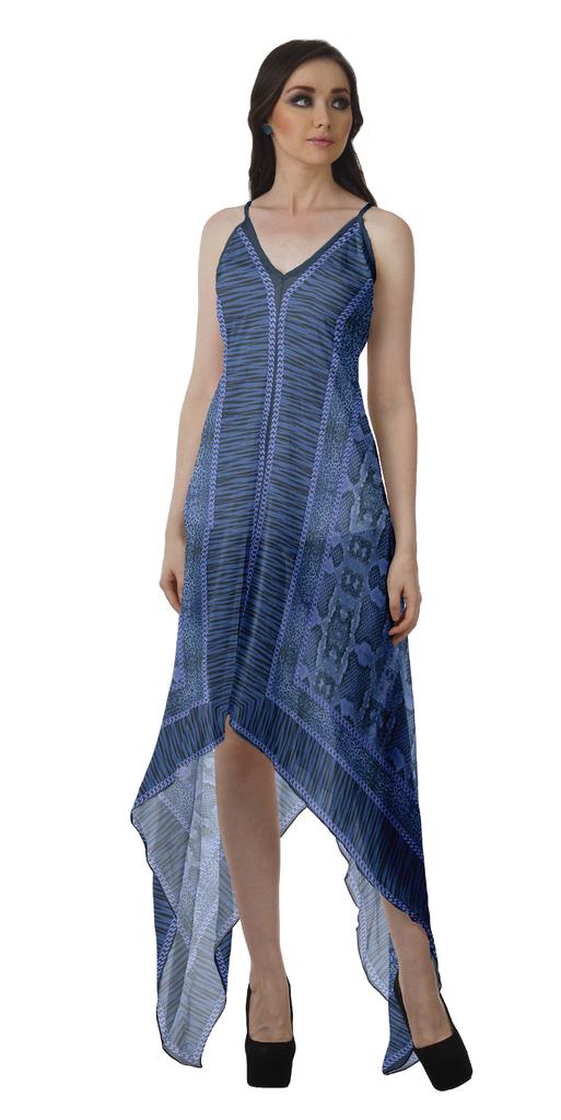 Moomaya Handkerchief Dress Women Printed Halter Summer Dresses Women