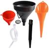 Universal Car Refueling With Filter Pipe Handle Set Long Mouth Oil Funnels Anti-Splash Plastic Engine Funnel Motorcycle Car