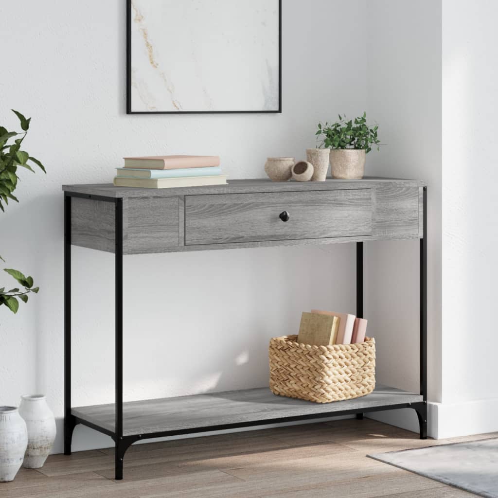 Console Table Grey Sonoma 100x34.5x75 cm Particleboard