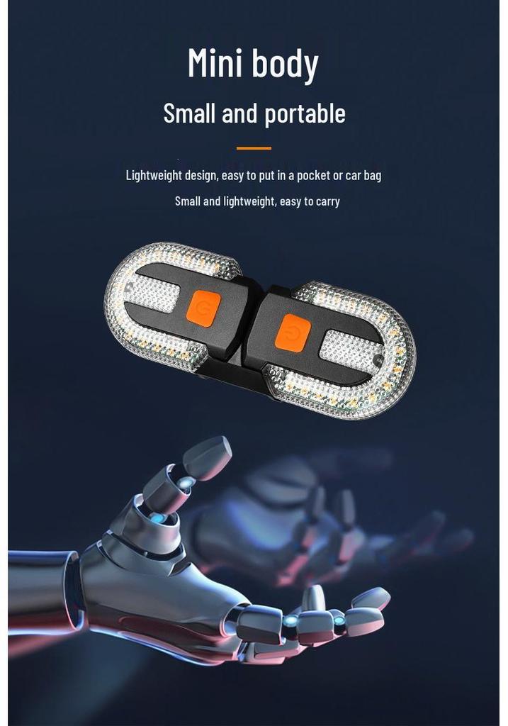 Wireless Remote Control Bicycle Tail Light with Type-C Charging, Detachable 1-Button, and Left/Right Steering Warning