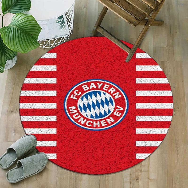 1pc B-Bayern Munich Carpet, Round Rug, Comfortable, Suitable for Entryways, Living Rooms, Office, And Bedrooms, Christmas Decoration