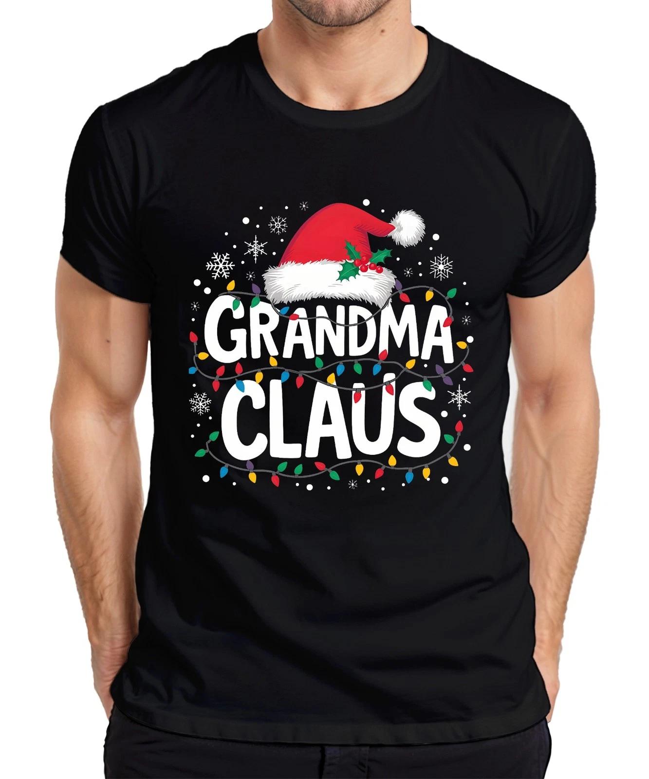 Grandma Claus Oma Weihnachten Lichterkette Schneeflocken Geschenk Herren T-Shirt S