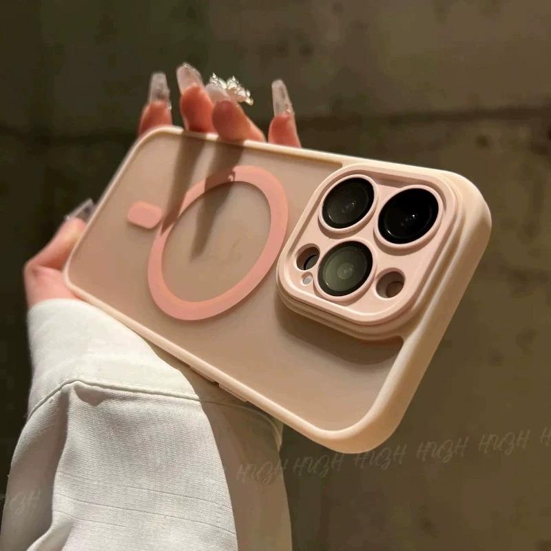 

Роскошный матовый чехол для телефона Magsafe с беспроводной зарядкой для iPhone 11 12 13 14 15 Pro Max Plus, прозрачный магнитный чехол-бампер For iPhone 13Pro max