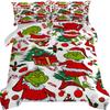 Duvet Cover Printed With Christmas Decoration Super Soft Brushed Microfiber Double Bed Comfortable Set With Zipper Closure And 2 Pillowcases