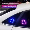 Solar Emitting Sweet Heart Atmosphere Light Wiring Free For Car Triangle Window Interior Motor Decoration Modification Neon Lamp