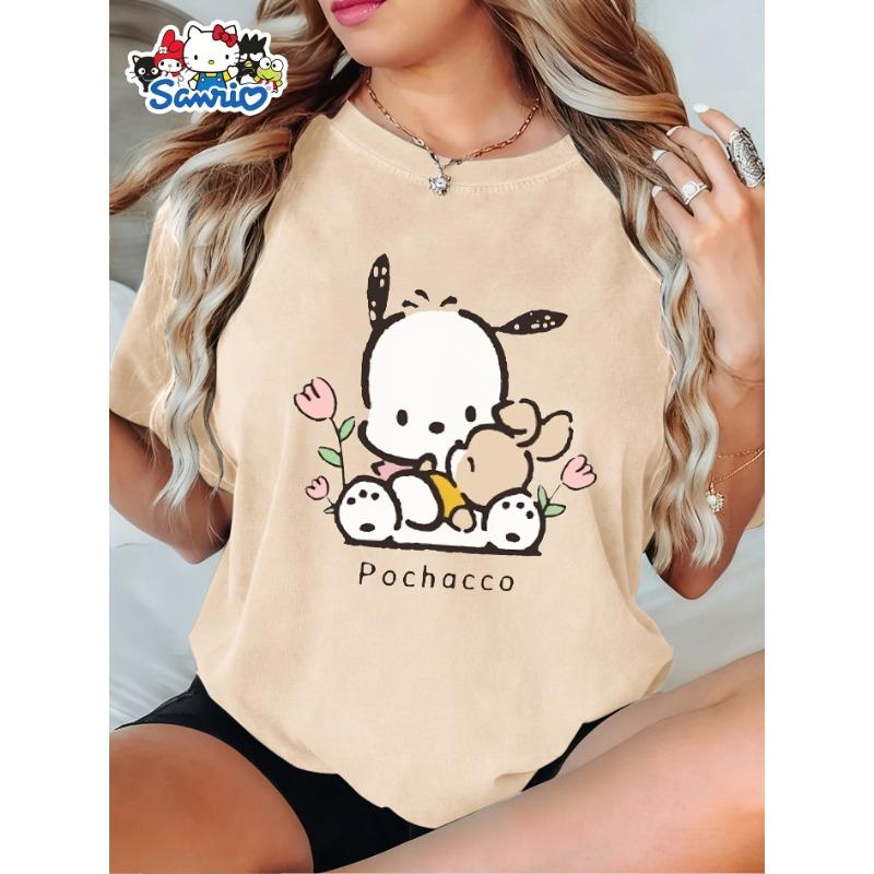 Genuine Sanrio Authorized Women's Elegant Short-sleeves Are Suitable for Daily and Holiday Wear In Spring, Summer and Autumn.