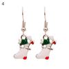 1 Pair Christmas Earrings Santa Claus Wreath Accessory Deer Socks Dangle Earrings for Christmas