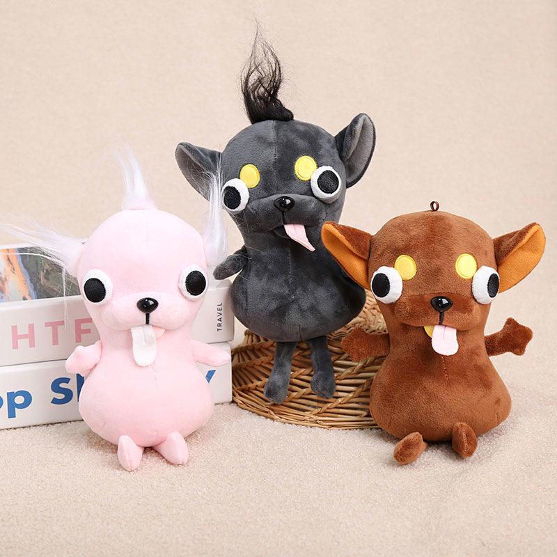Ugly Cute Chihuahua Plush Keychain Funny Dog Pendant Bag Charm Soft Stuffed Animal Toy Accessory