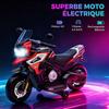 Kids Electric Motorcycle, 6V, Drive Wheels, Music, Light Effects, Red