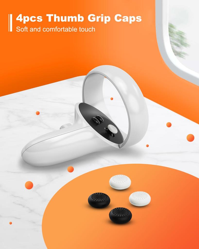 Thumbstick per Controller Oculus Quest 2 Kit di Sostituzione Joystick per Meta Quest 2 Tappi per Thumbstick con Strumenti