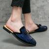 Fashion Summer Rhinestone Half Slippers Loafer Men's Shoes Mules Party Trendy Shoes Man Male Leather Casual Moccasins Shoes for Men