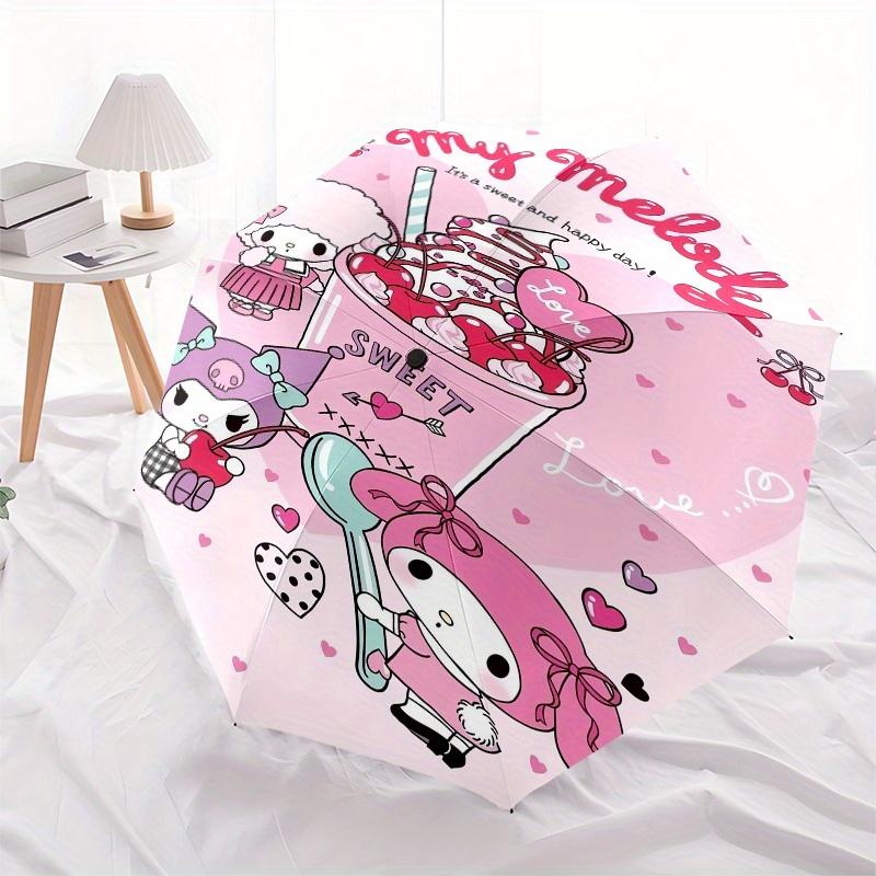My Melody,Sweet Day Automatic Umbrella-Foldable, Durable 8-Bone Design, Compact and Stylish, Great for Camping, Halloween, Christmas, Mother