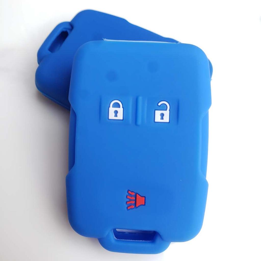 Silicone Key Cover Case Keyless Protector Fob Remote Wallet For Gmc Yukon Sierra 1500 Chevrolet Suburban Tahoe 5 Buttons
