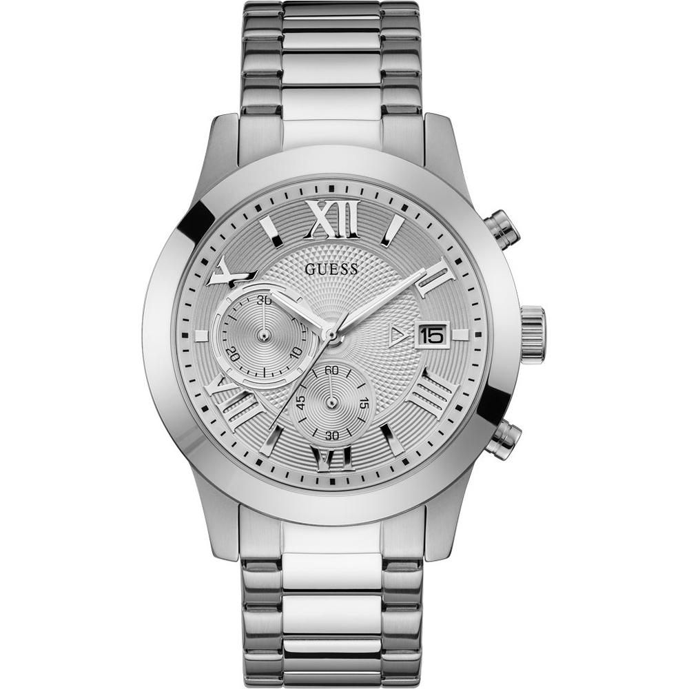 GUESS Dress Silver Stainless Steel Gents Quartz W0668G7 серебряный